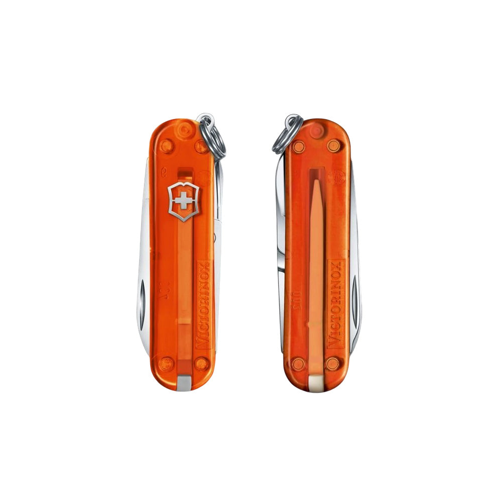 Victorinox Classic SD Transparent 58mm 7 Functions - Fire Opal (Orange)