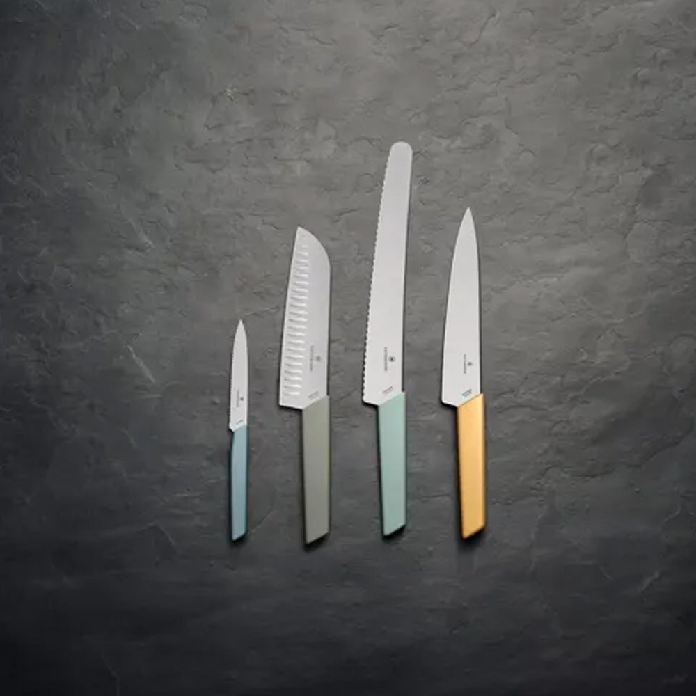 Victorinox Swiss Modern Paring Knife Wavy Edge 10cm - Arona (Light Blue)