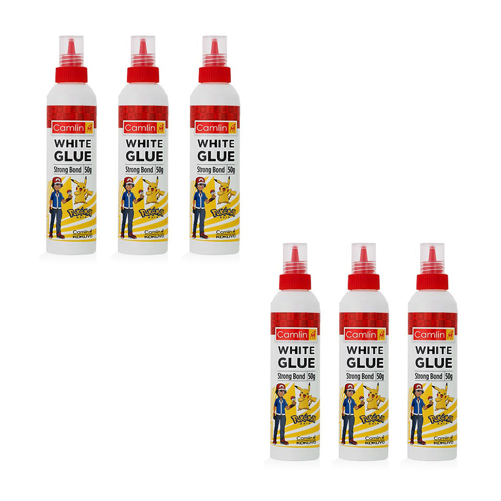 Camlin White Glue Strong Bond 50 grams - Pack of 6