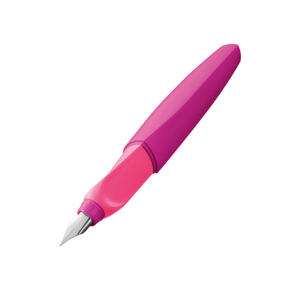 Twist® Fountain Pen "Neon Plum" Twist® fountain pen lies comfortably in the hand, thanks to their ergonomic shape. Available in many different colour combinations and with a smooth running stainless – steel nib. Trendy fountain pens in a twisted design Available in new trend colors: Black and Silver Twist® pens lie comfortably in the hand due to their ergonomic shape Suitable for left-and right-handers Fountain pen with a smooth-running stainless-steel nib Stainless steel nib width M