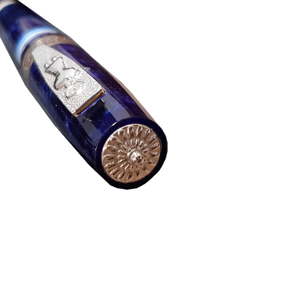 Delta Indigenous Peoples Ainu Blue Resin with Sterling Silver Trim Limited Edition Rollerball Pen