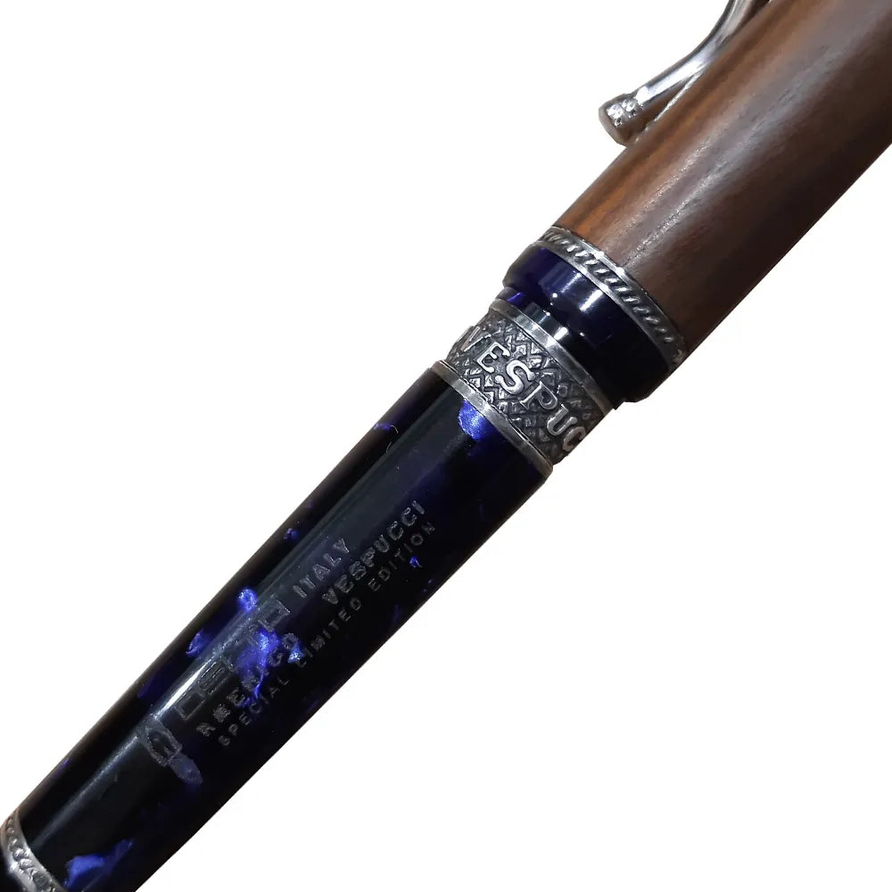 Delta Amerigo Vespucci Limited Edition Blue with Silver Trim Ballpoint Pen