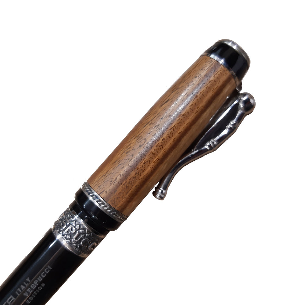 Delta Amerigo Vespucci Limited Edition Black Resin with Silver Trim Ballpoint Pen