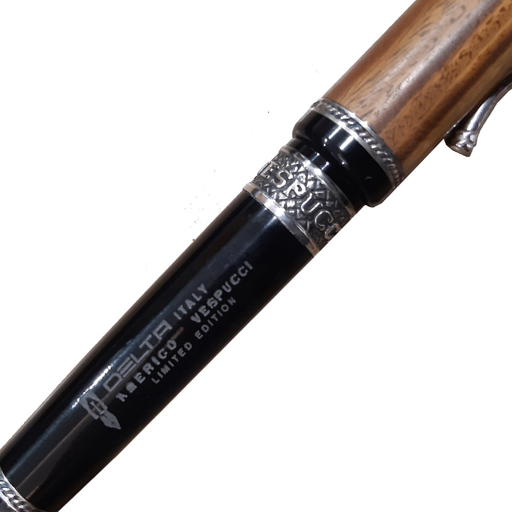 Delta Amerigo Vespucci Limited Edition Black Resin with Silver Trim Ballpoint Pen