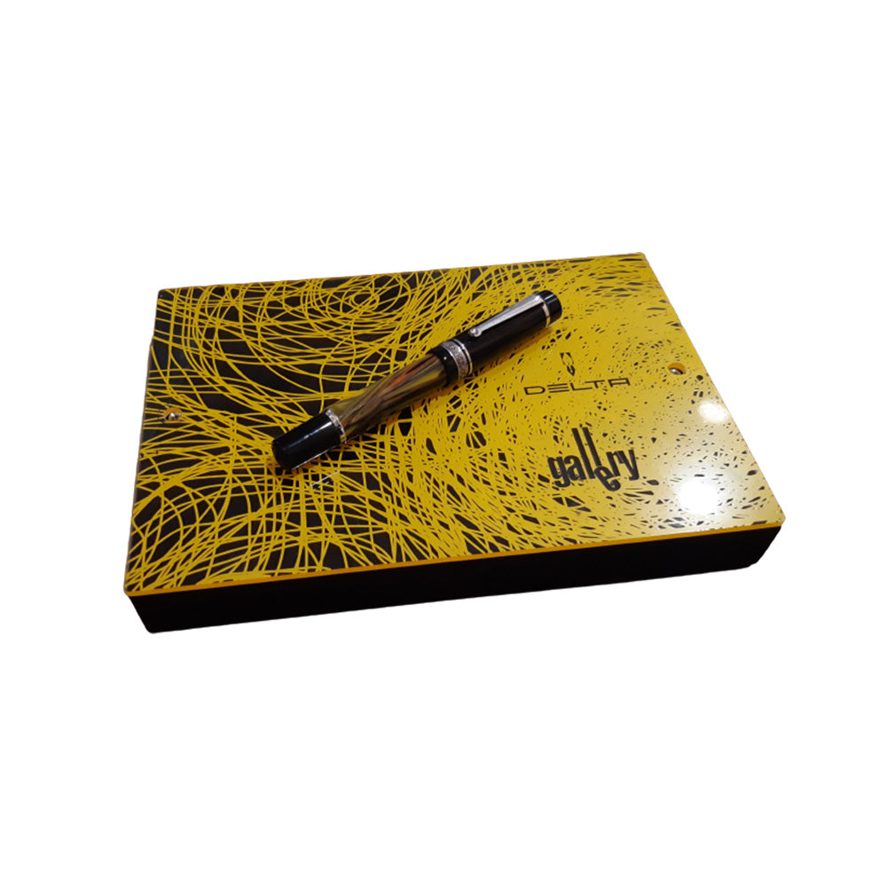 Delta Galleria Doue Multicolour with Black Cap Rhodium Trim Rollerball Pen