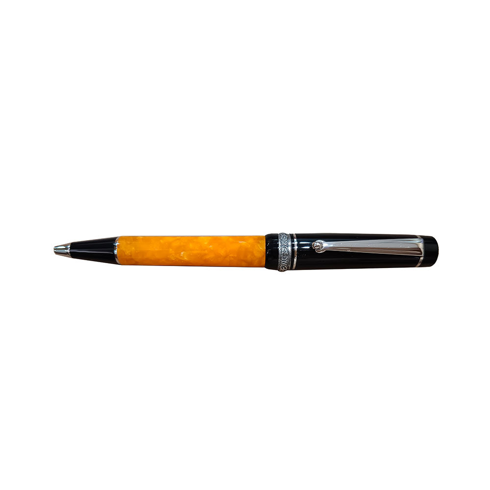 Delta Dolcevita Slim Orange & Black Resin with Sterling Silver Trim Ballpoint Pen