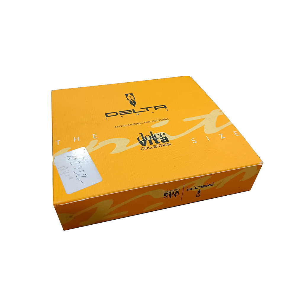 Delta Dolcevita Slim Orange & Black Resin with Sterling Silver Trim Ballpoint Pen