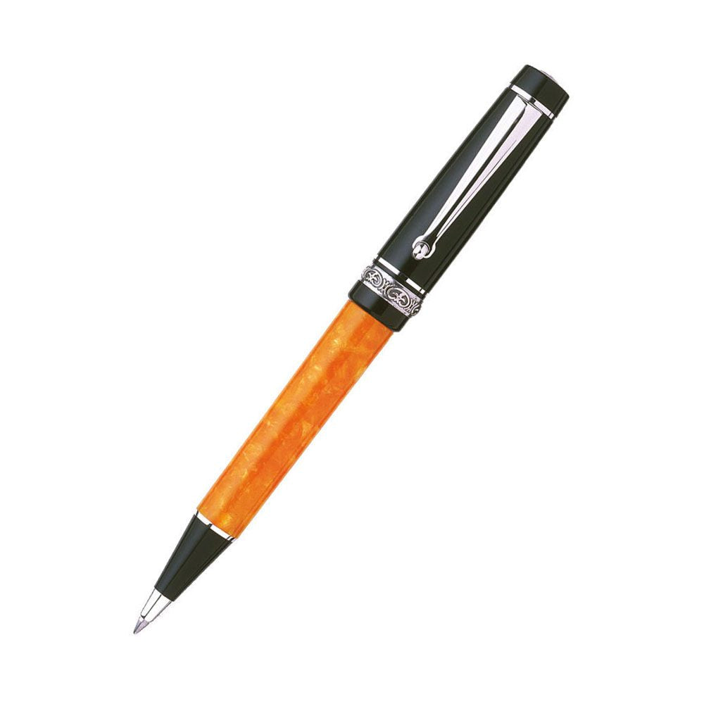 Delta Dolcevita Slim Orange & Black Resin with Sterling Silver Trim Ballpoint Pen