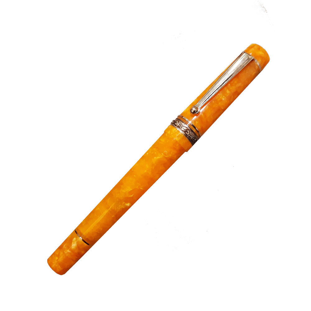Delta Dolcevita Oro Slim Terracotta Orange Resin with Gold Trim Fountain Pen - 14Kt Gold Broad Nib