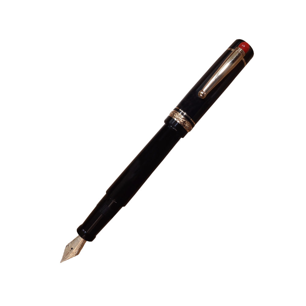 Delta We 17 Black Resin with Gold Plated Ring & Trim Fountain Pen – 14Kt Gold Medium Nib