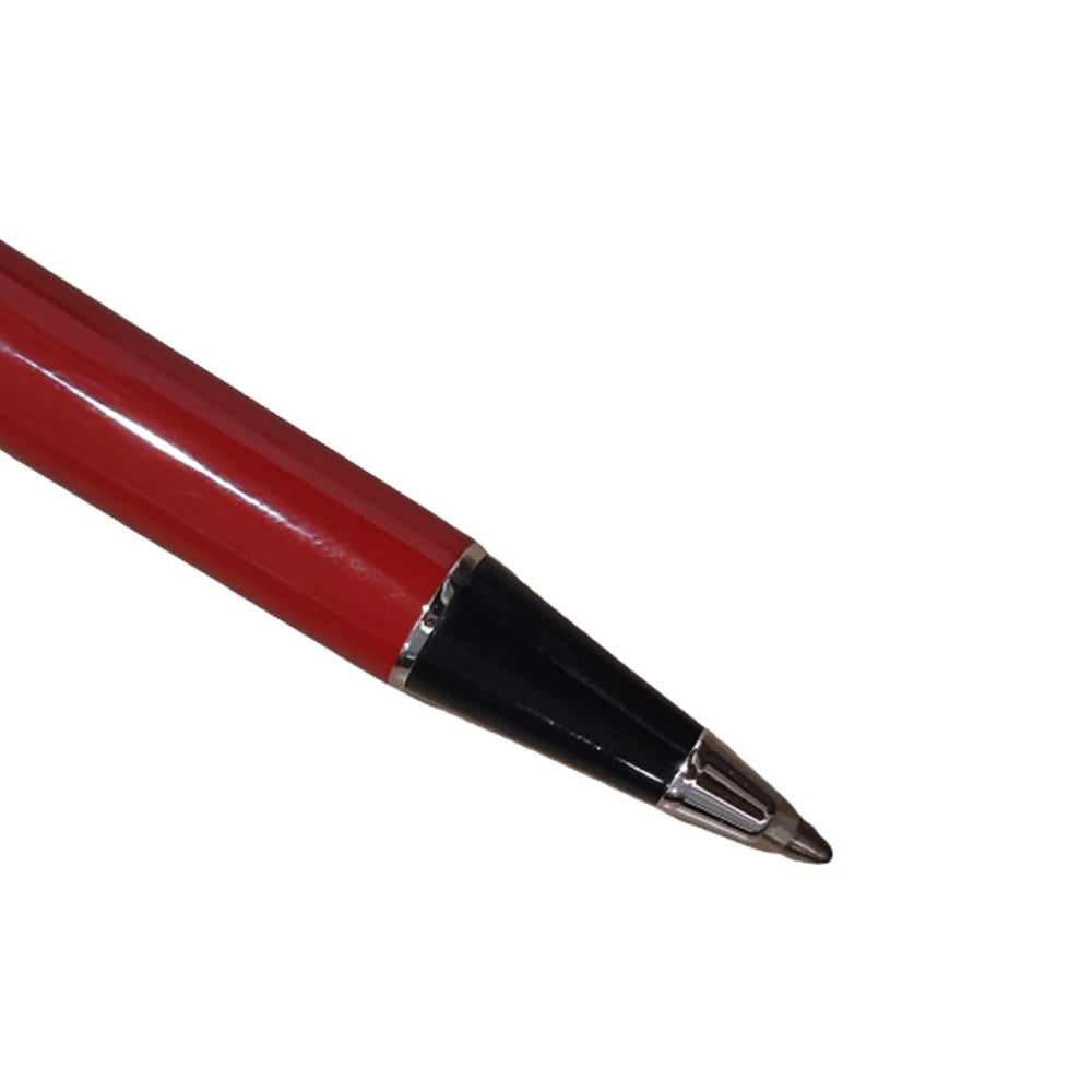 Delta We Smorfia Red-Black Resin with Sterling Silver Ring Ballpoint Pen