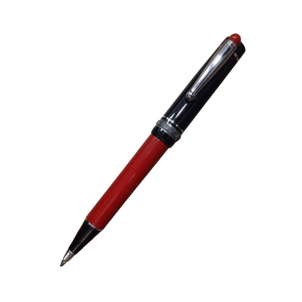 Delta We Smorfia Red-Black Resin with Sterling Silver Ring Ballpoint Pen