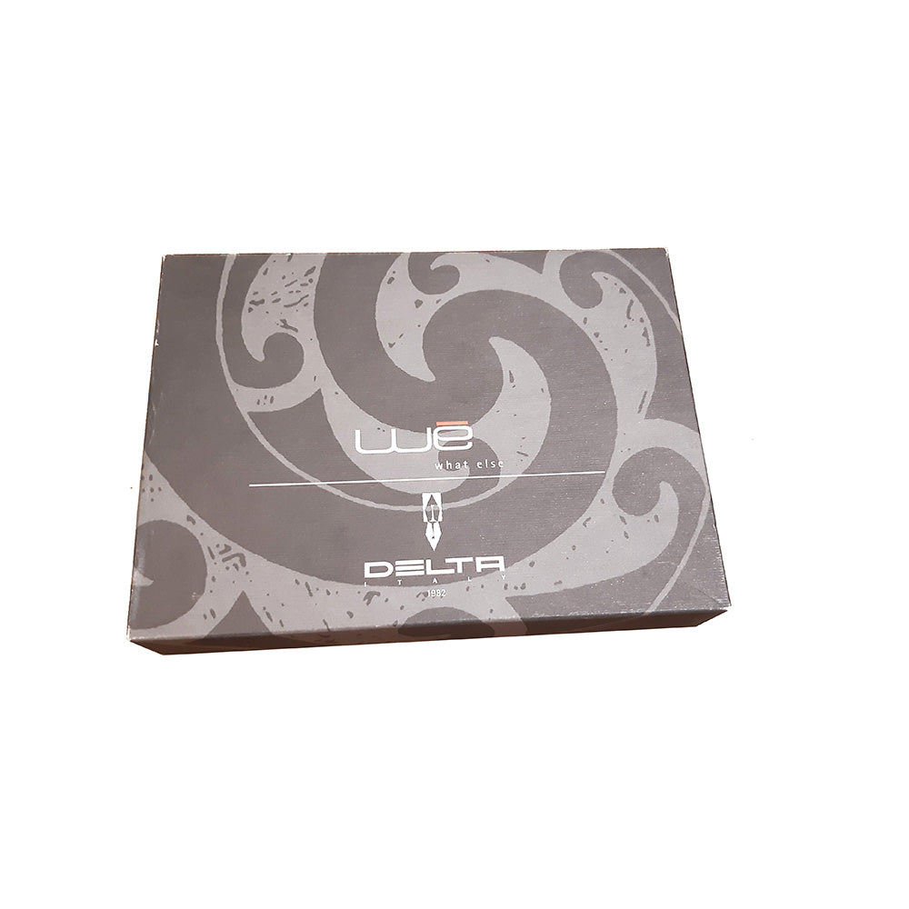 Delta We Dolcevita Black-Orange Resin with Sterling Silver Ring Ballpoint Pen