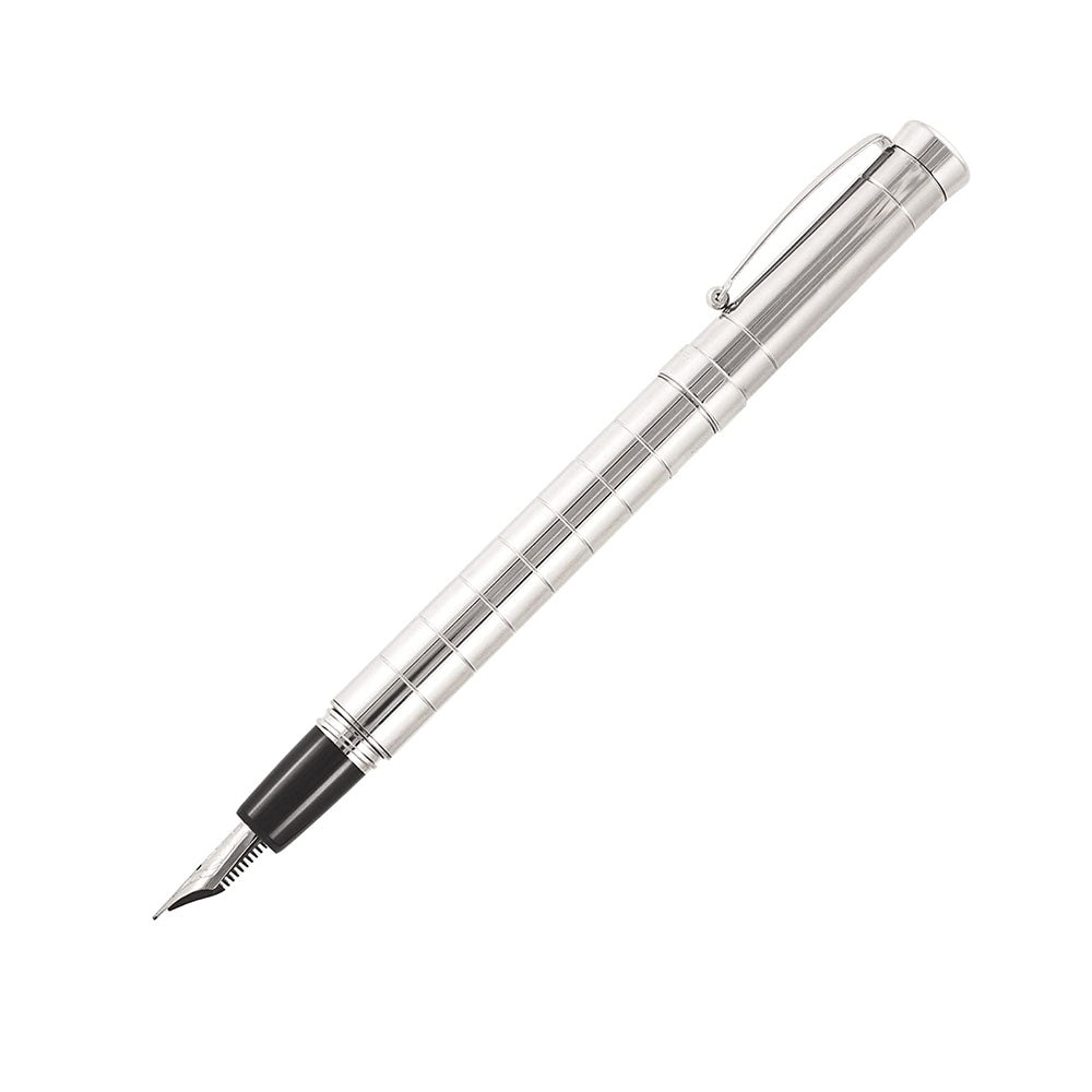 Delta Prestige Sterling Silver with Rhodium Trim Fountain Pen – Medium Nib