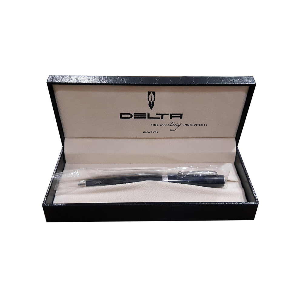 Delta Intesa Stone Black Resin with Rhodium Trim Ballpoint Pen