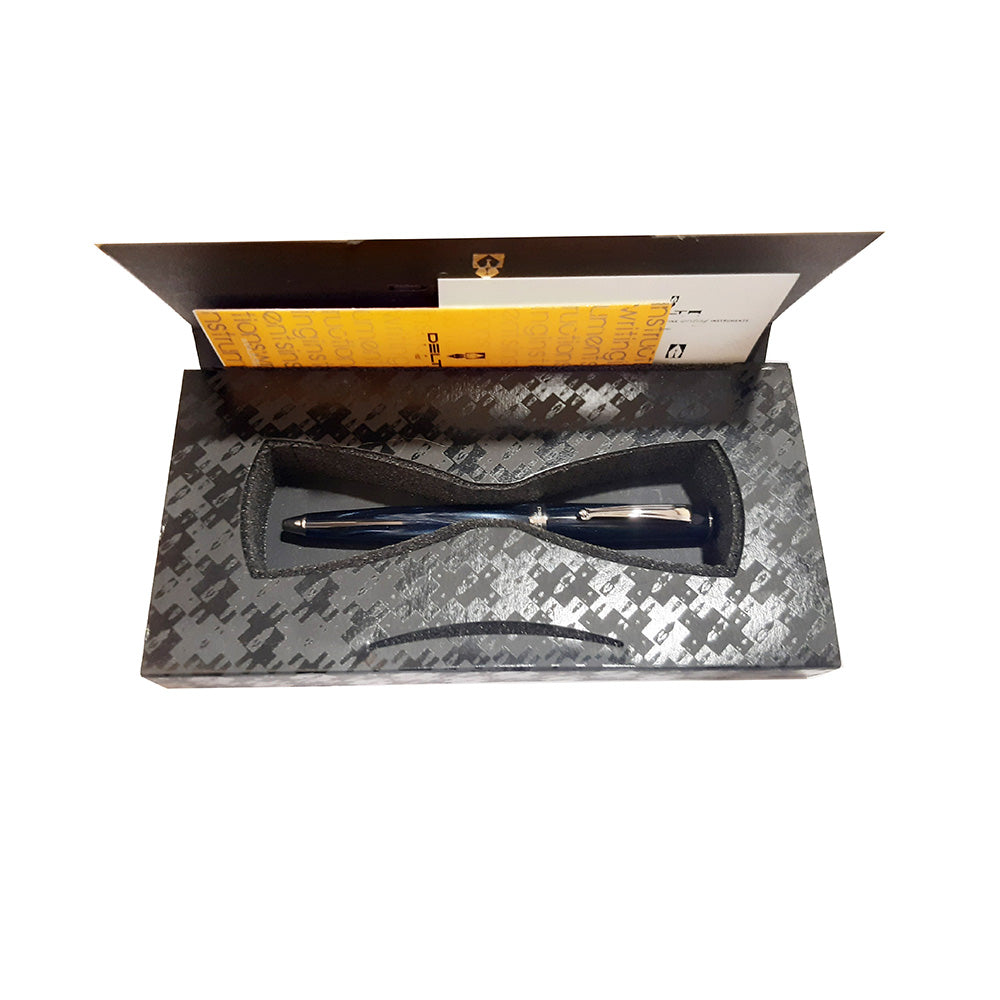 Delta Intesa Blue Pearl Resin with Rhodium Trim Ballpoint Pen