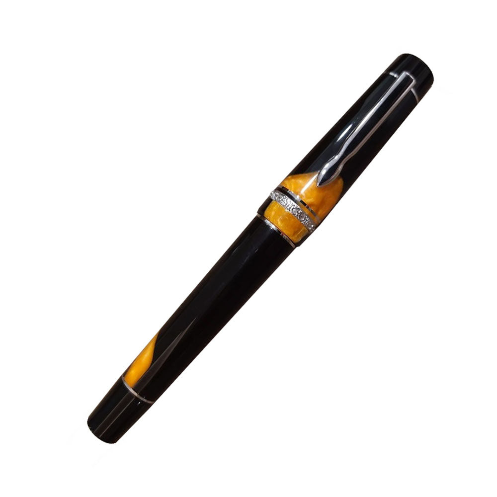 Delta Dolcevita Masterpiece Black-Orange Resin with Sterling Silver Trim Rollerball Pen
