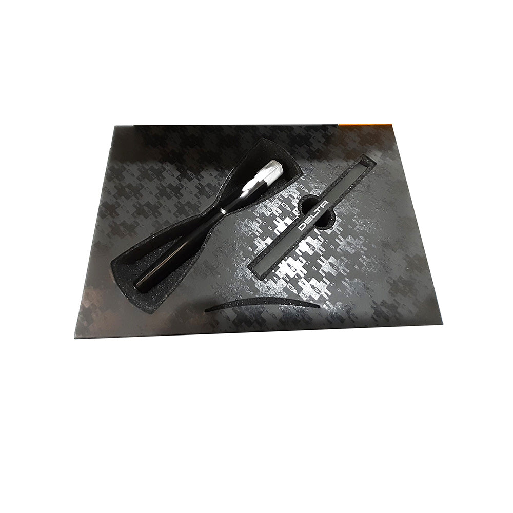 Delta Icon Black Resin with White Cap CT Fountain Pen – Stainless Steel Nib
