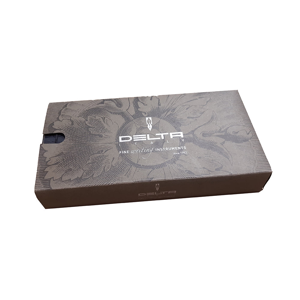 Delta Virtuosa Black Resin with Precious Rhodium Trim Fountain Pen - Fine Nib