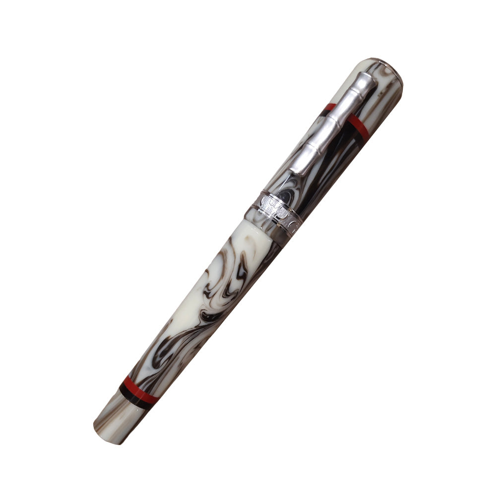 Delta Papuasi Iroko Wood with Rhodium Trim Limited Edition Fountain Pen – 18Kt Fusion Stub Nib