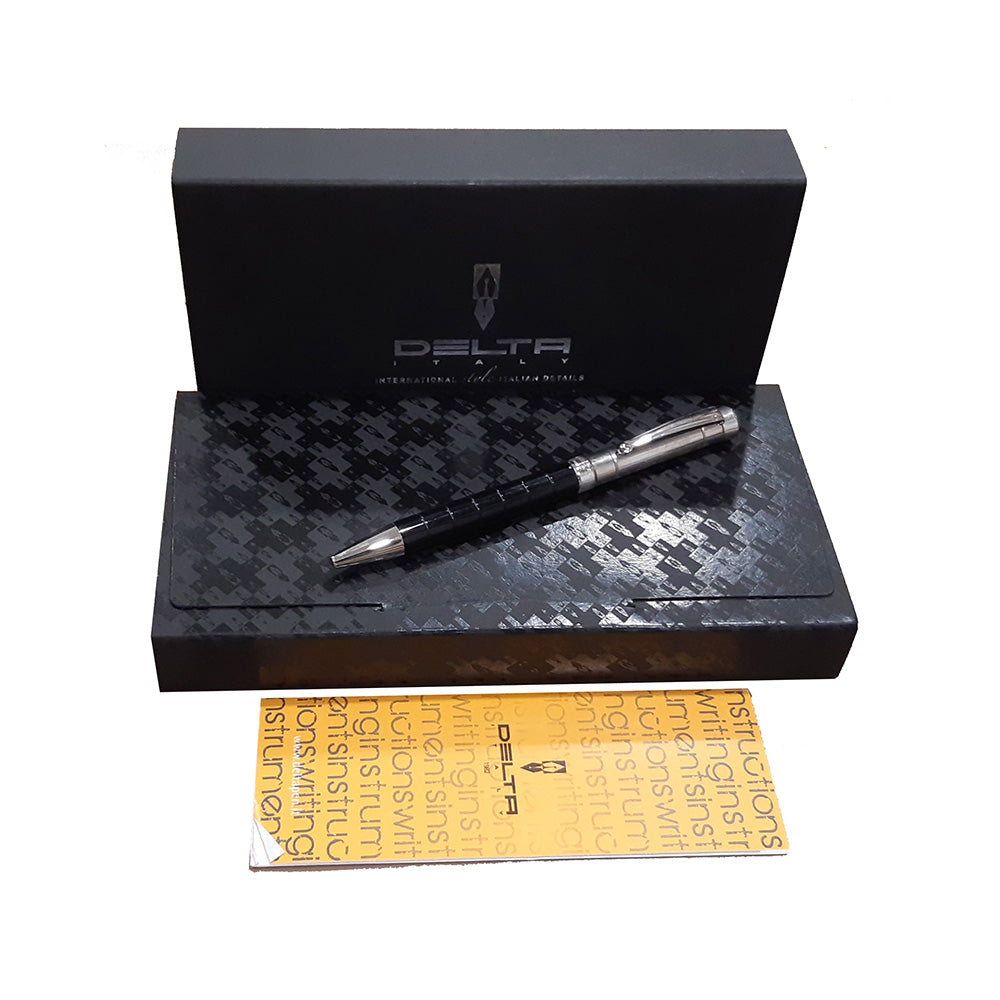 Delta Prestige Doue Black Resin with Sterling Silver Cap Ballpoint Pen