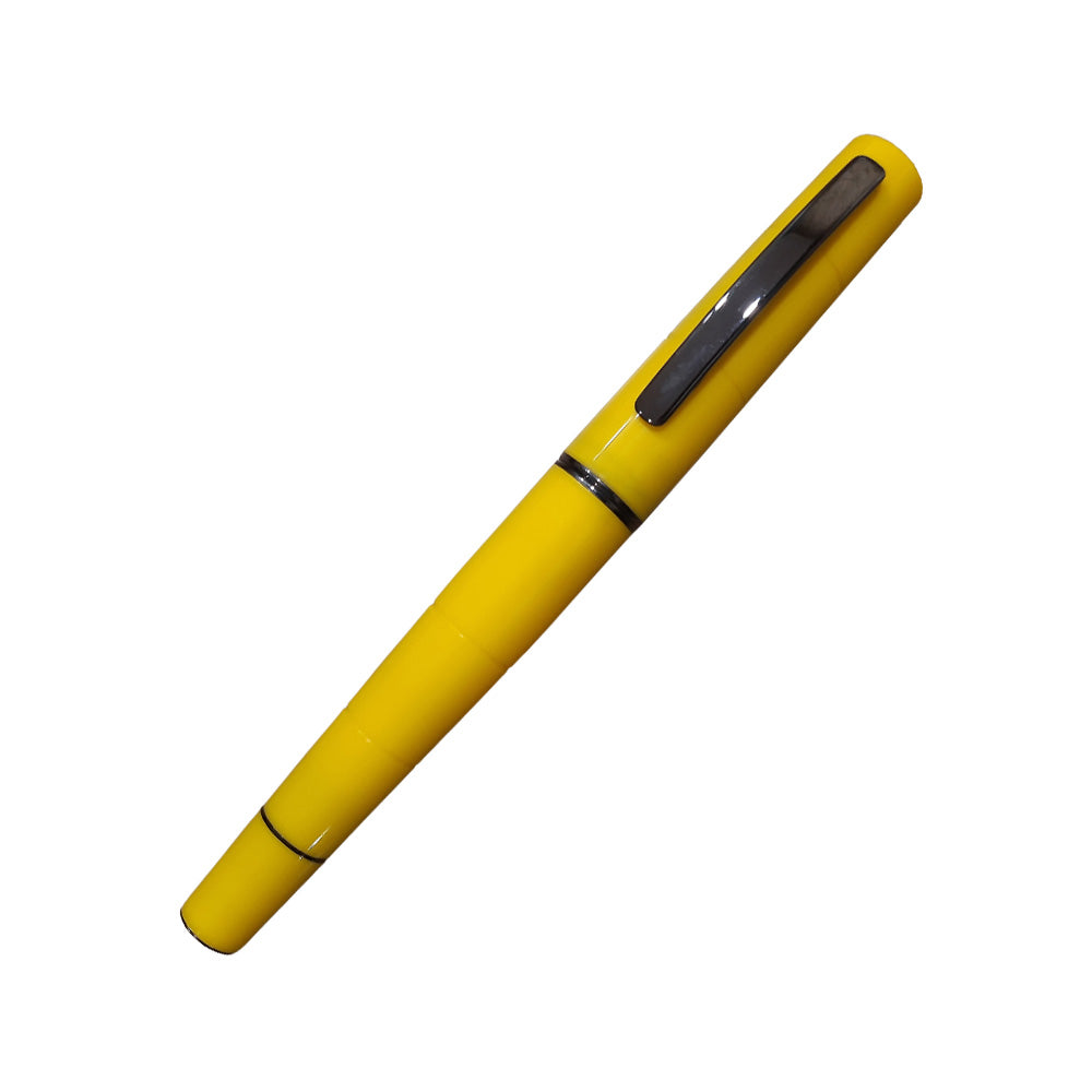 Delta Oblo Yellow Resin with Black Rhodium Trim Fountain Pen – Stainless Steel Nib