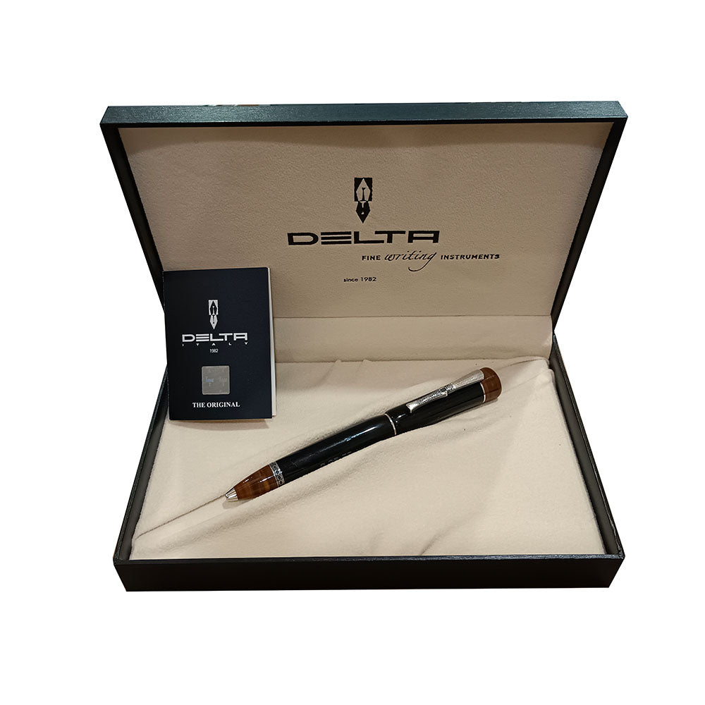 Delta Indigenous Peoples Indios Black-Brown Resin with Sterling Silver Clip Limited Edition Ball Pen