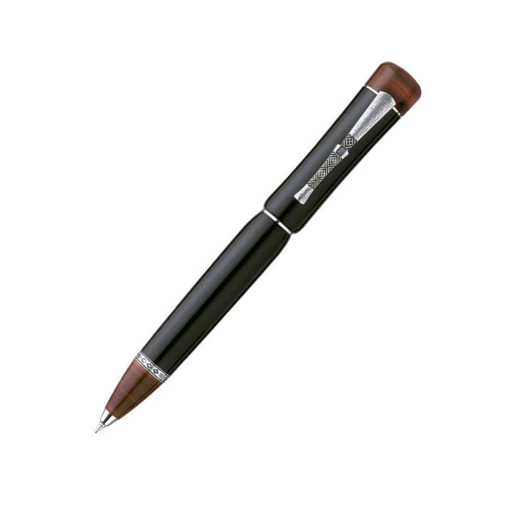 Delta Indigenous Peoples Indios Black-Brown Resin with Sterling Silver Clip Limited Edition Ball Pen