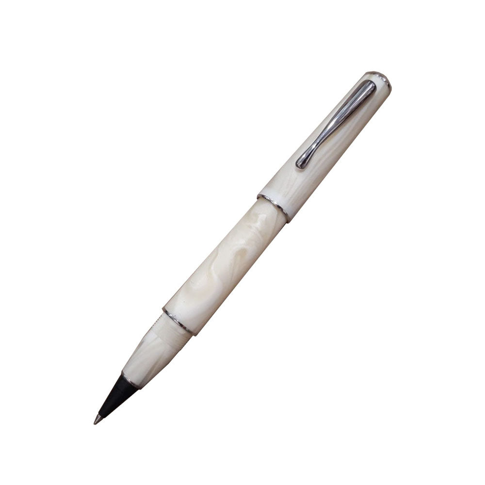 Delta Italiana Ivory Resin with Rhodium Trim Non-Stop Rollerball Pen