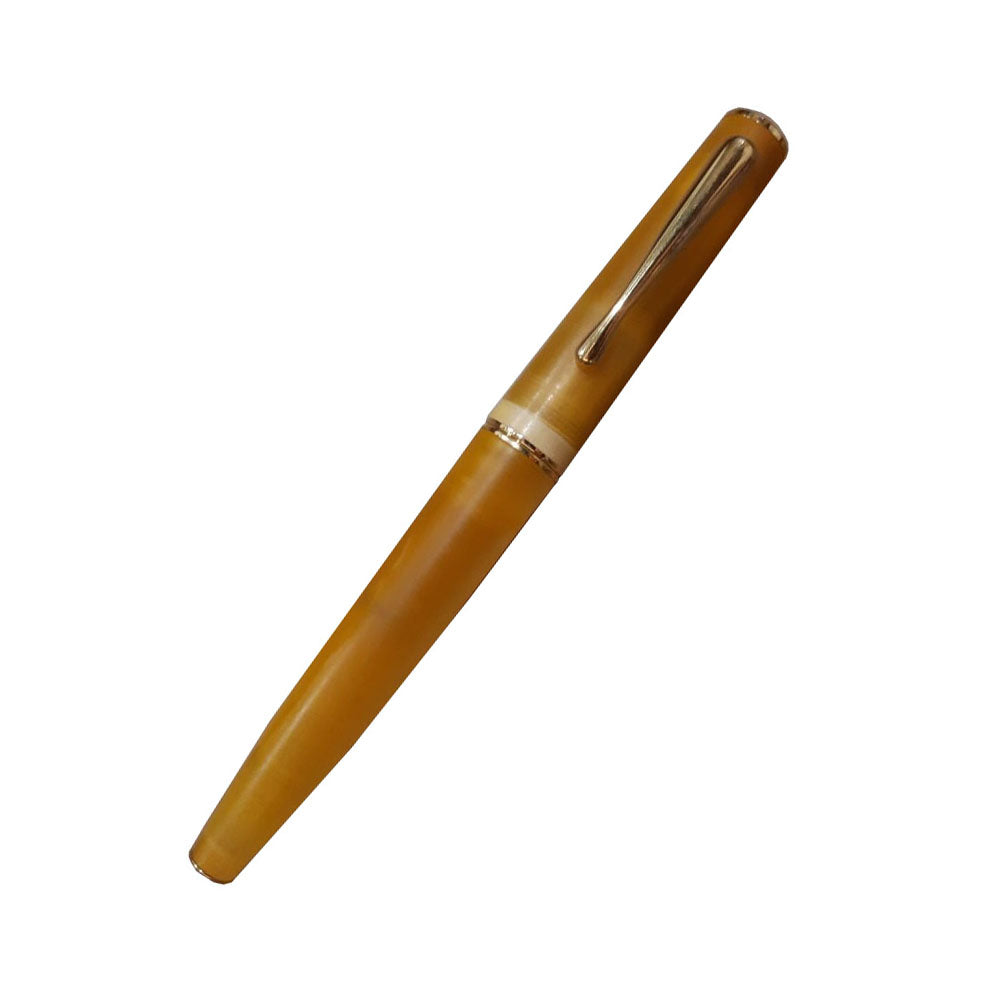 Delta Italiana Amber & Ivory Resin with Gold Trim Non-Stop Rollerball Pen