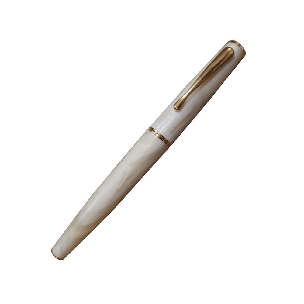 Delta Italiana Ivory Resin with Gold Trim Non-Stop Rollerball Pen