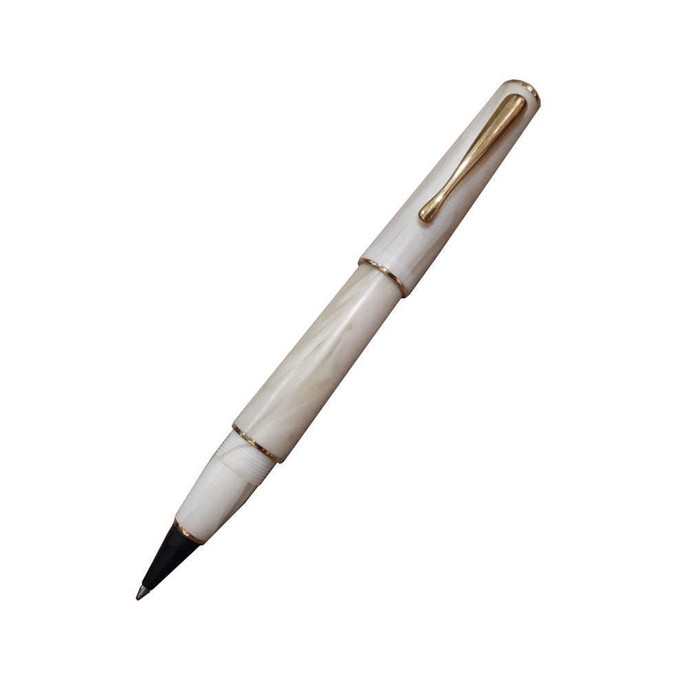 Delta Italiana Ivory Resin with Gold Trim Non-Stop Rollerball Pen