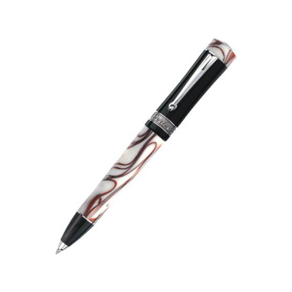 Delta Peace White Resin & Brown Pearlescent Swirls with Silver Trim Limited Edition Rollerball Pen