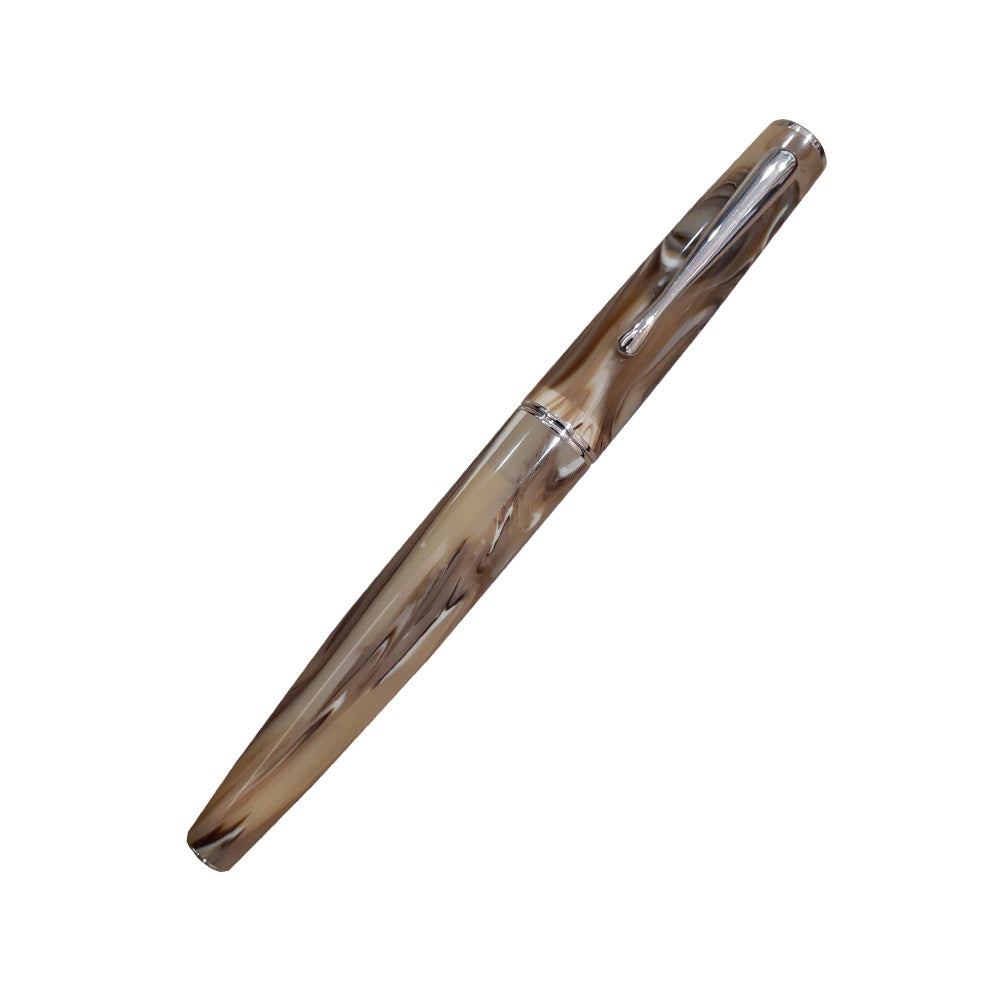 Delta Italiana Brown Resin with Rhodium Plated Trim Rollerball Pen