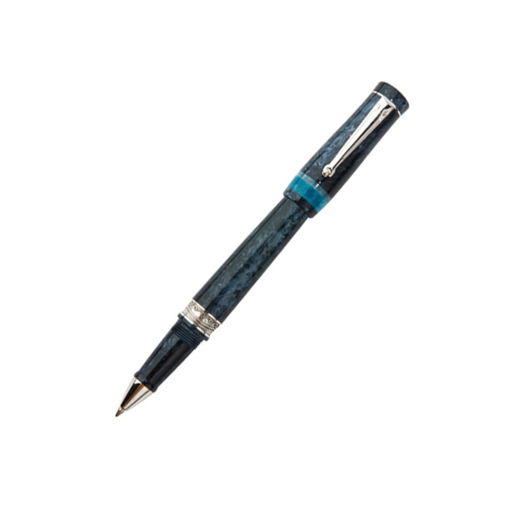 Delta Capri Marina Grande Dark Blue Resin with Sterling Silver Trim Rollerball Pen