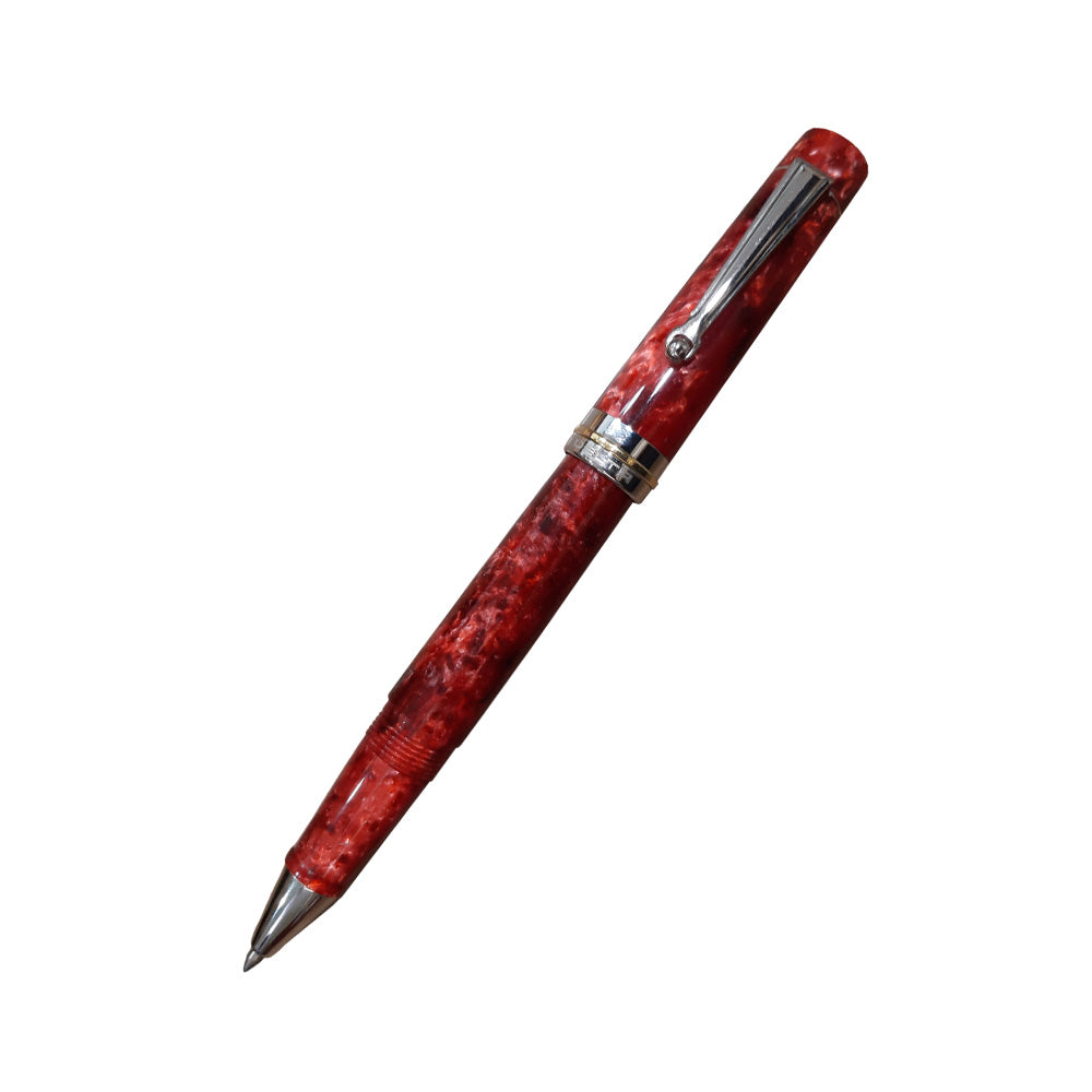Delta Vintage Ruby Red Resin with Platinum Mask Trim Rollerball Pen