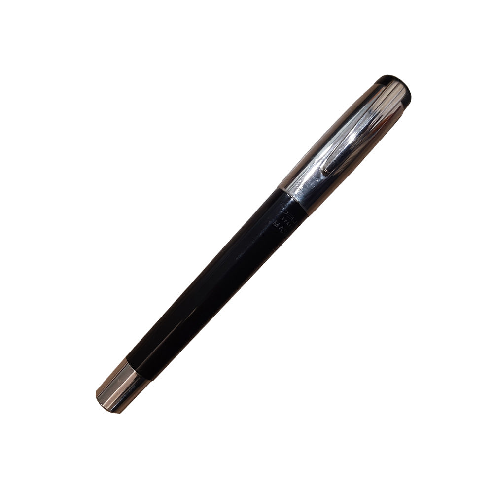 Delta Mask Black Resin with Polished Chrome Cap Rollerball Pen