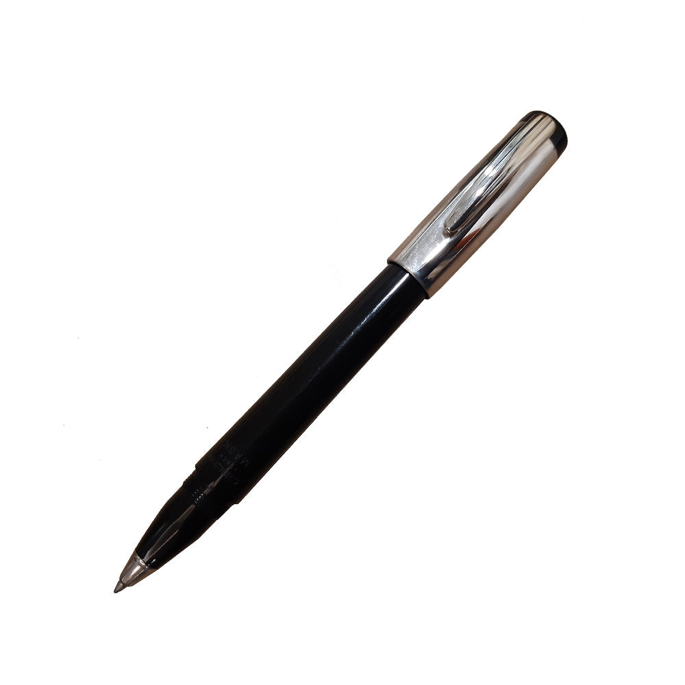 Delta Mask Black Resin with Polished Chrome Cap Rollerball Pen