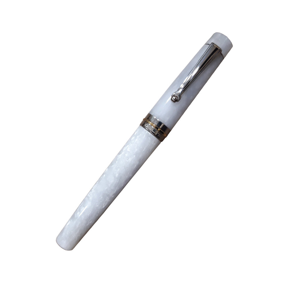 Delta Vintage Non-Stop Pearl White Resin Rollerball Pen