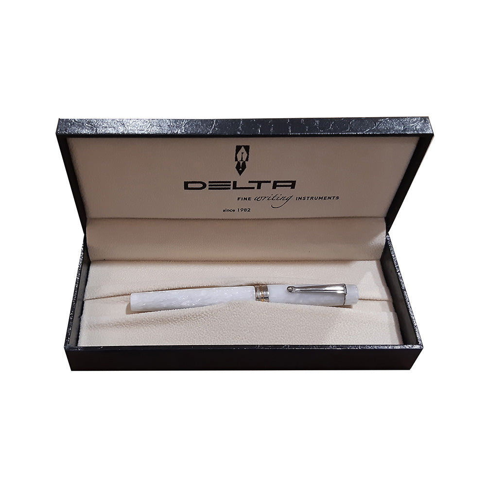 Delta Vintage Non-Stop Pearl White Resin Rollerball Pen