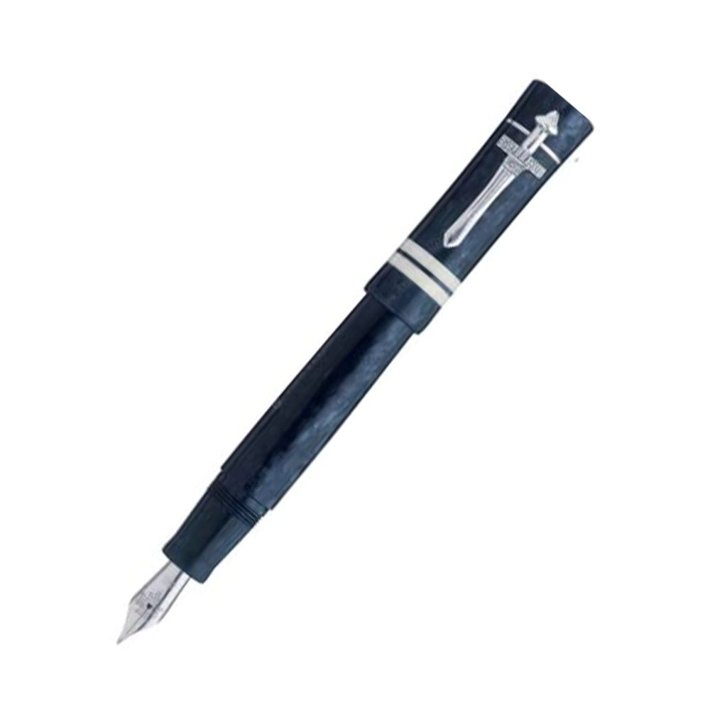 Delta Tuareg Limited Edition Blue Resin with Sterling Silver Trim Fountain Pen - 18Kt Gold Medium Nib
