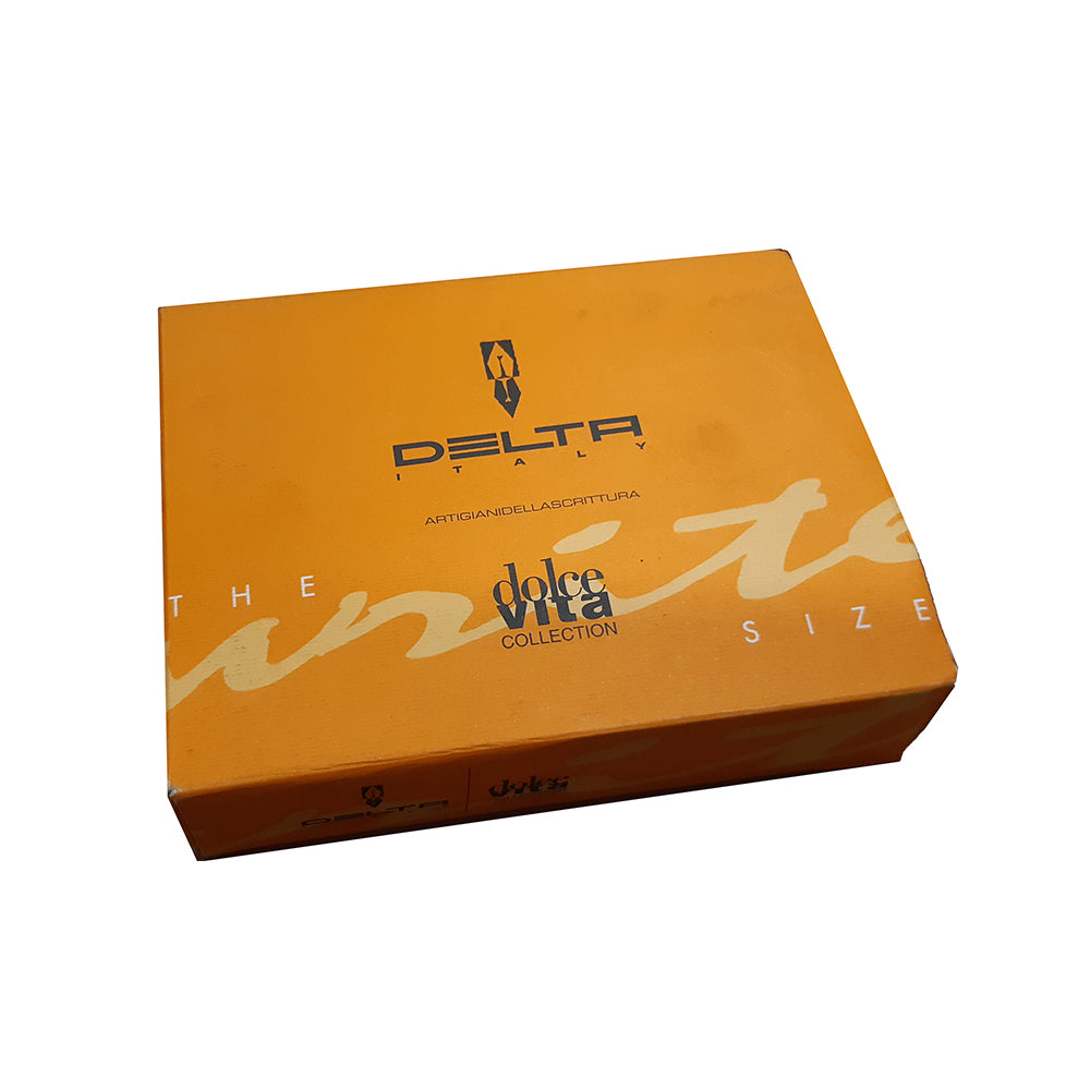 Delta Dolcevita Fusion Orange-Black Resin with Sterling Silver Trim Rollerball Pen