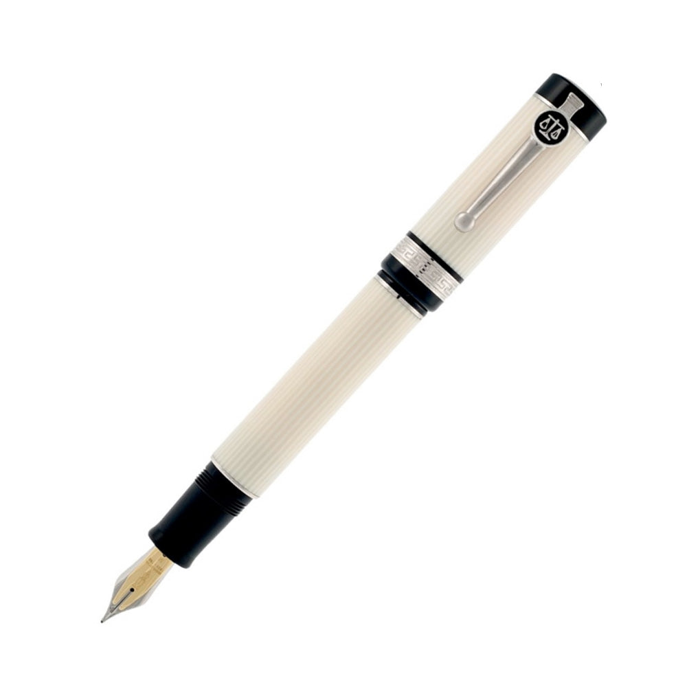 Delta Lex Limited Edition Enamel Casein & Black Resin with Enamel Clip Fountain Pen - 18Kt Gold Fusion Medium Nib