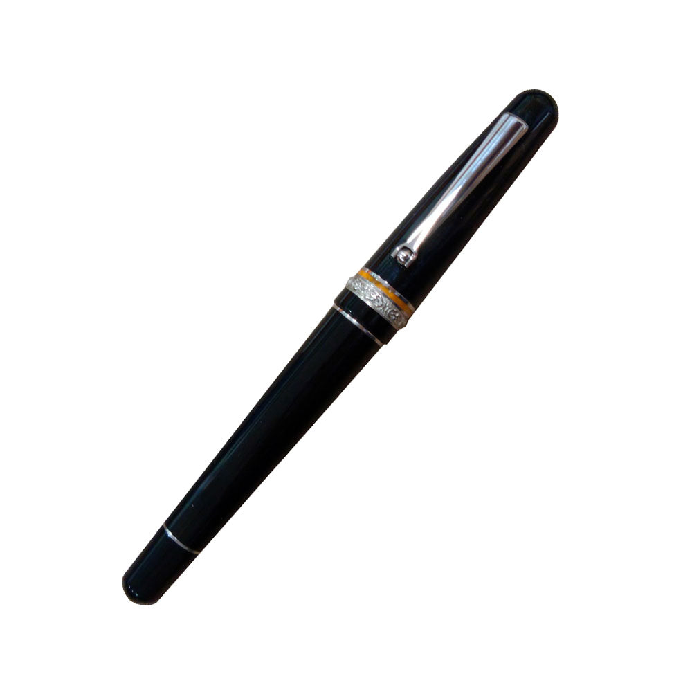 Delta Dolcevita Soriee Fusion Black Celluloid with Sterling Silver Trim Rollerball Pen