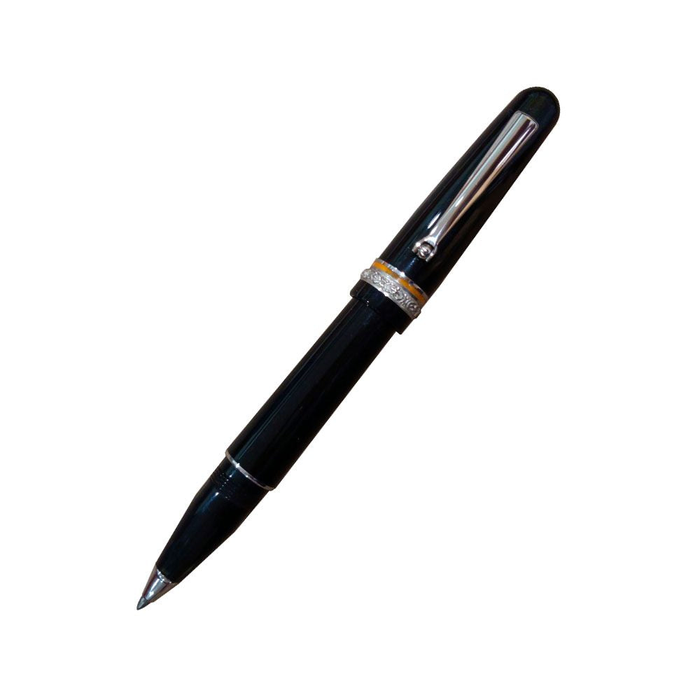 Delta Dolcevita Soriee Fusion Black Celluloid with Sterling Silver Trim Rollerball Pen