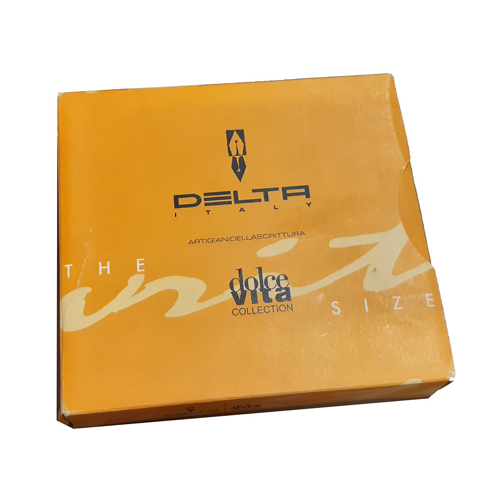 Delta Dolcevita Soiree Fusion Black Resin with Orange Ring Ballpoint Pen