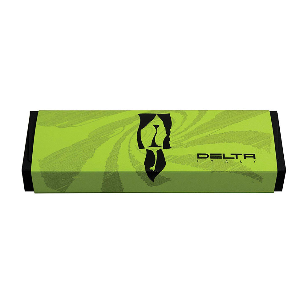 Delta Serena Marbled Blue Resin with Black Rhodium Trim Rollerball Pen The Delta Serena rollerball pen has a resin body and satin rhodium trim. The cap unscrews and can be posted. Serena comes from the Latin word Serenus which means “clear” or “cloudless”. Marbled Blue Solid bars of Italian resin Material: Resin body brushed rhodium trim Stealthy black rhodium trim Capped Rollerball Serena collection is offered in elegant packaging Made in Italy