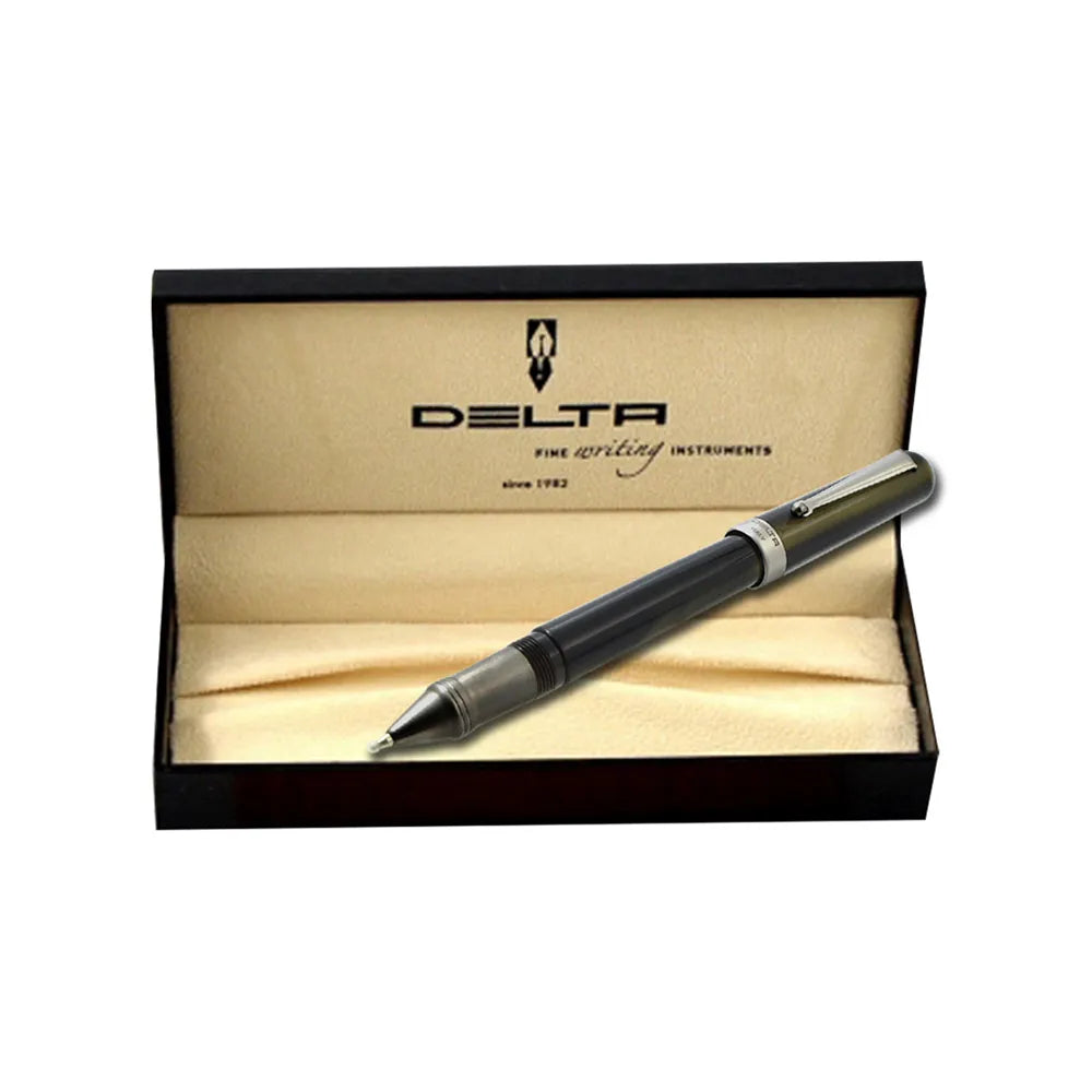 Delta Serena Marbled Brown with Black Rhodium Trim Rollerball Pen