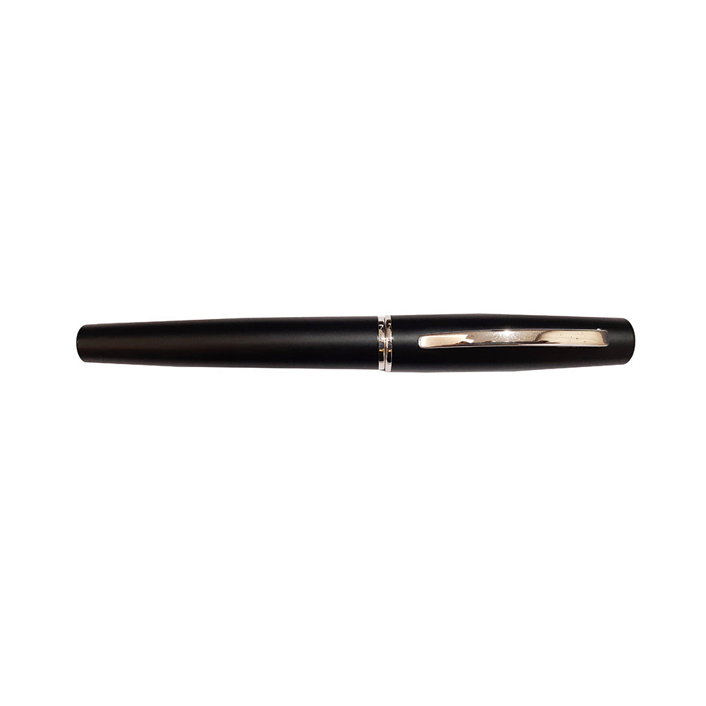 Delta Magnesium Matt Black with Rhodium Trim Fountain Pen - 18Kt Gold Fusion Medium Nib