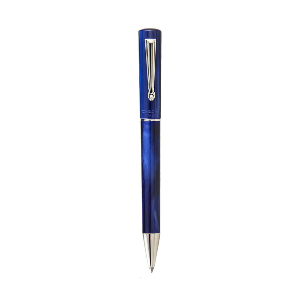 Delta Unica Blue Resin with Rhodium-Plated Trim Ballpoint Pen